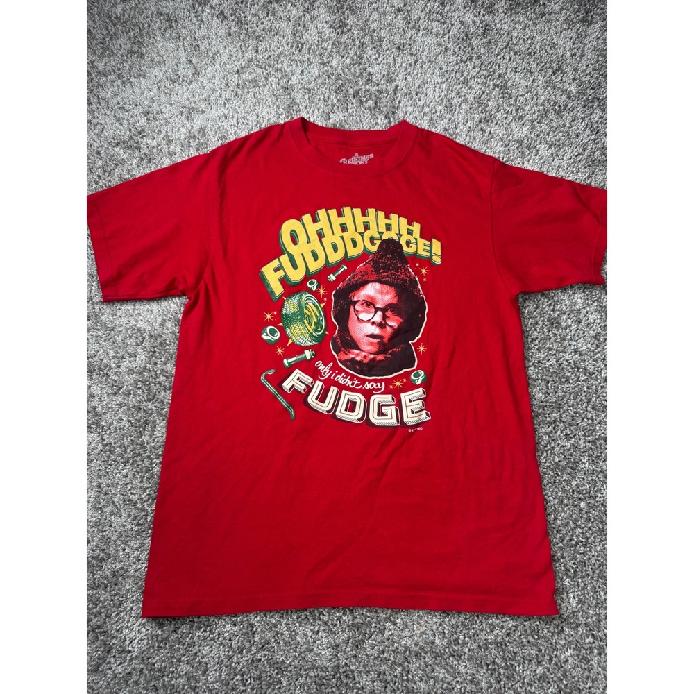 A Christmas Story Ralphie Oh Fudge Graphic T-Shirt Red Men's M
